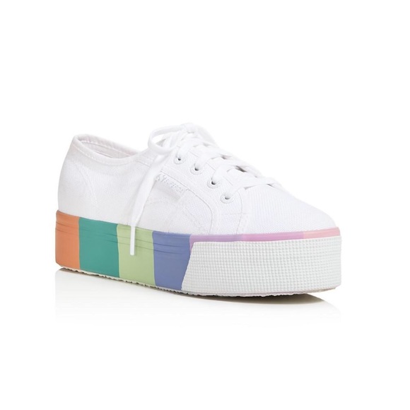 superga platform rainbow